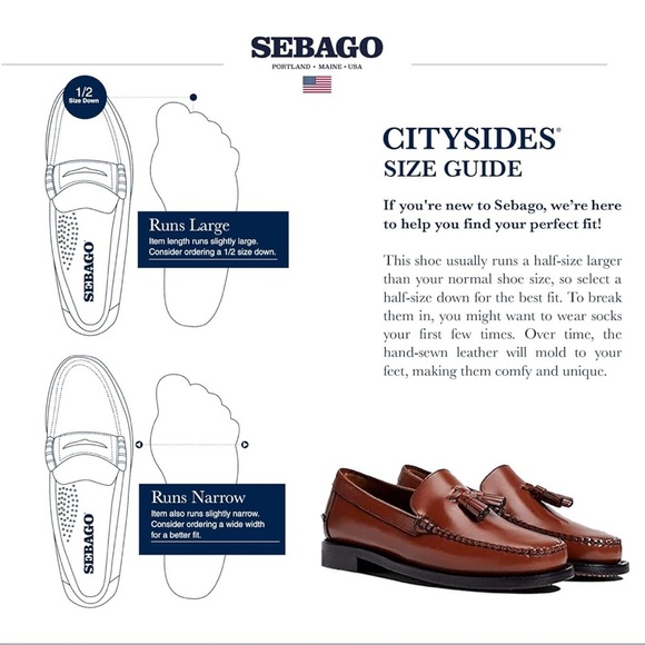 [10.5B]Sebago Chestnut Leather Men's Classic Will Tassel Loafers - Picture 3 of 11